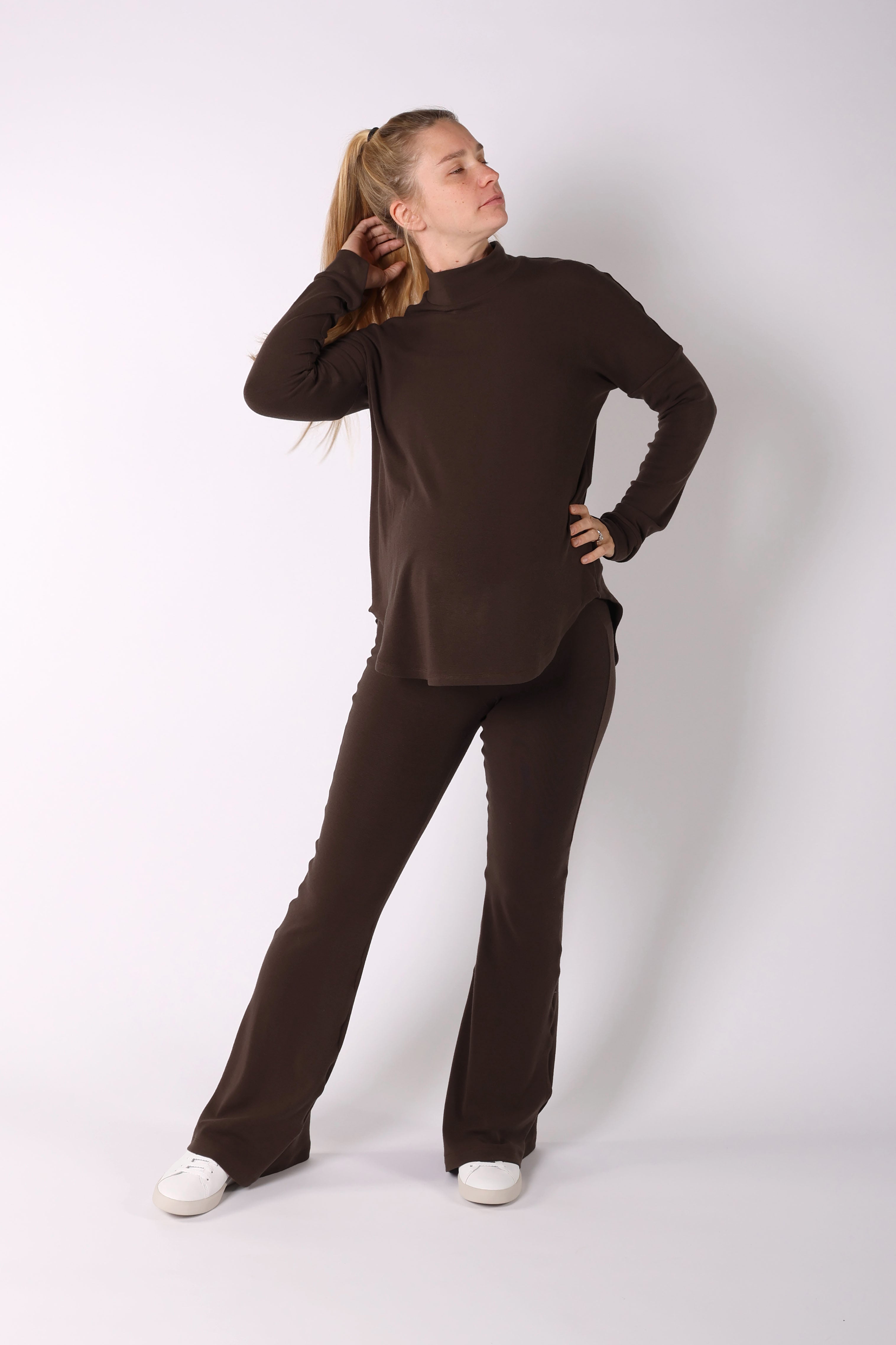VILLA || WOOL LOUNGEWEAR MATERNITY MOCK NECK TOP