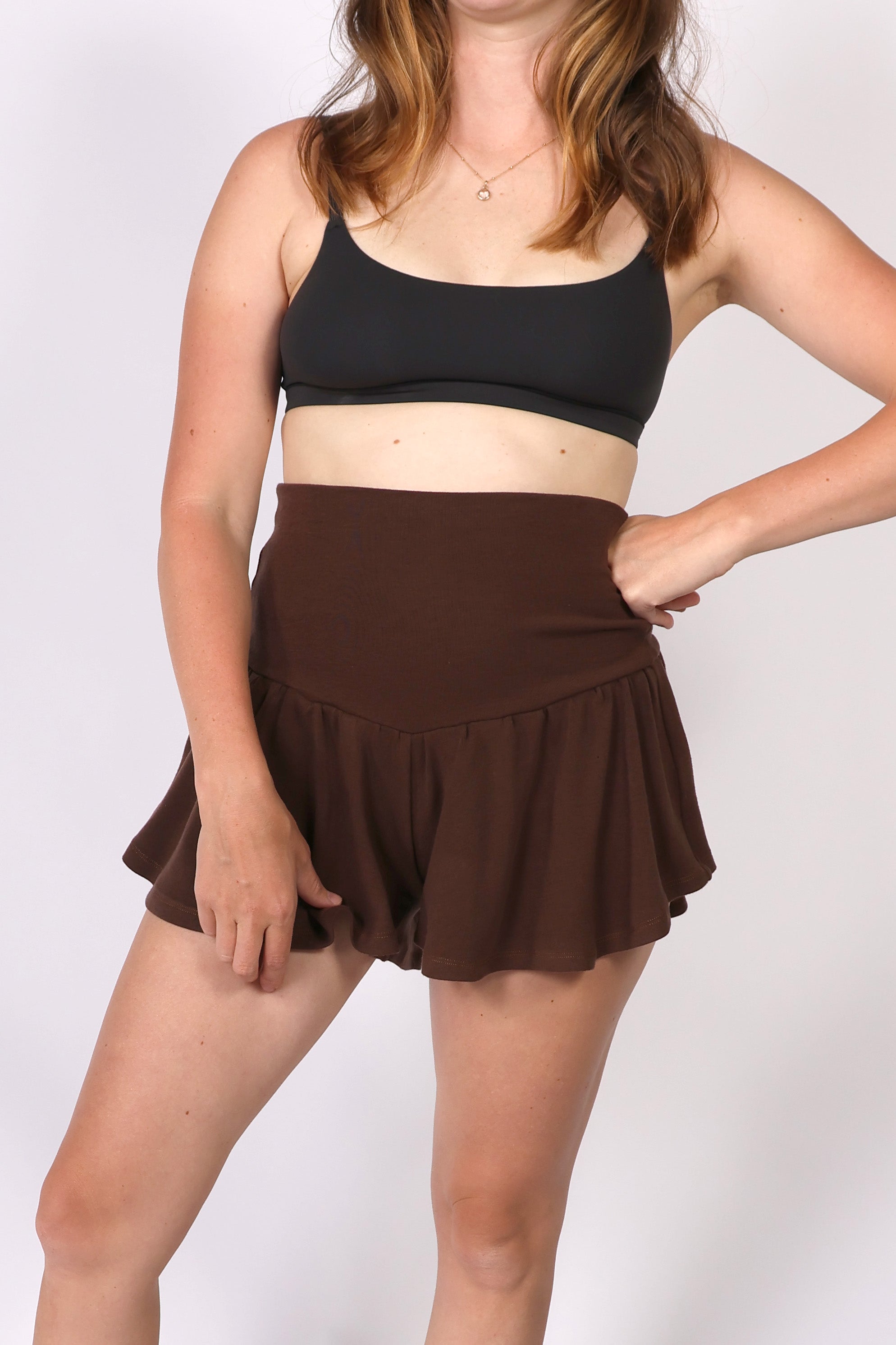 VILLA || WOOL LOUNGEWEAR MATERNITY FLARE SHORT