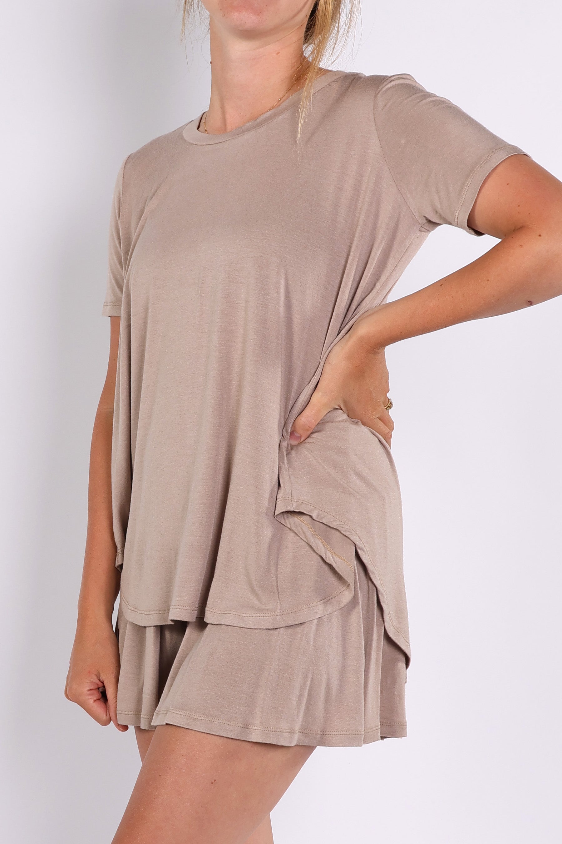 BIRDIE || MODAL LOUNGEWEAR MATERNITY SHORT SLEEVE TOP