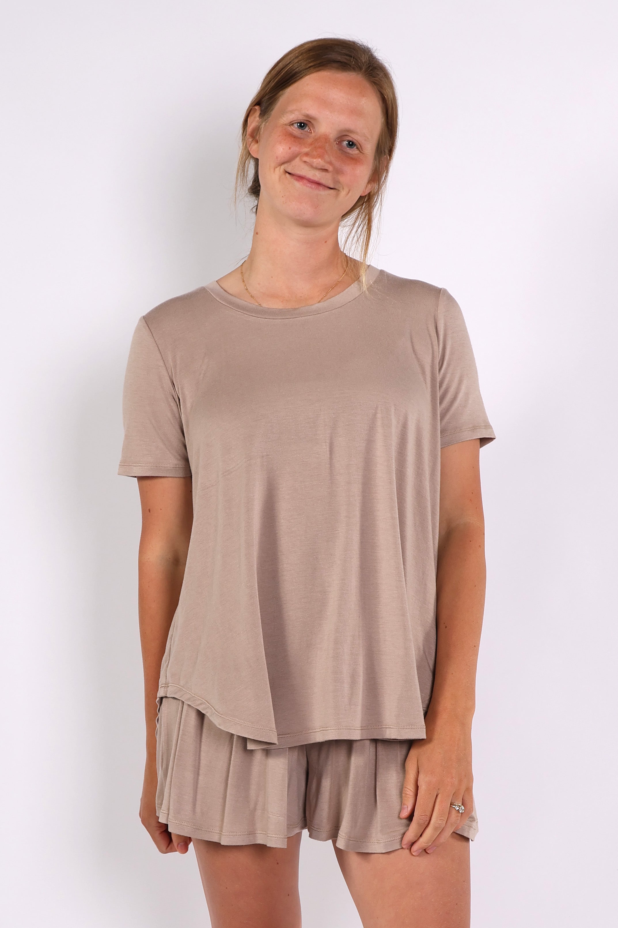 BIRDIE || MODAL LOUNGEWEAR MATERNITY SHORT SLEEVE TOP