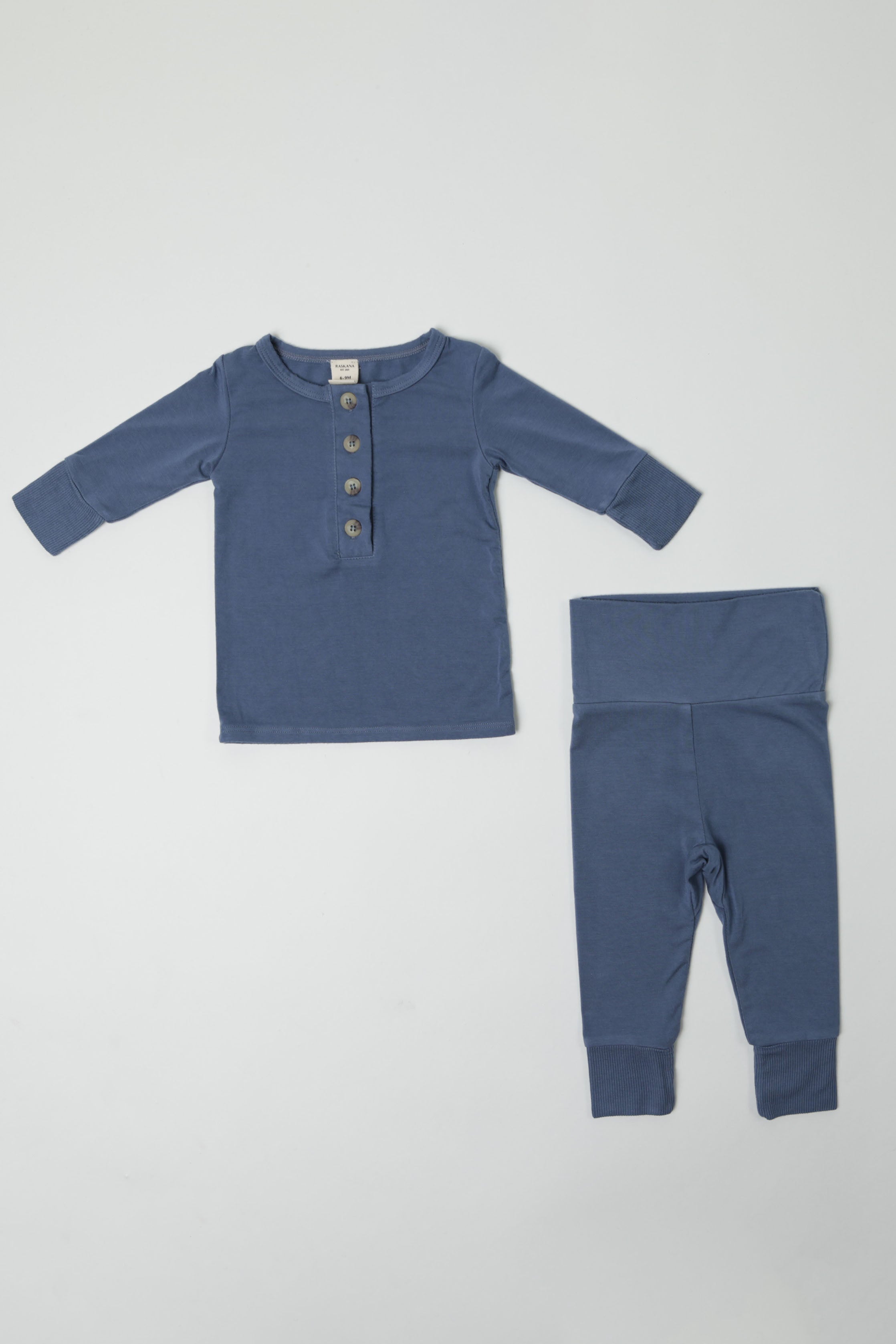 GOLDIE || BABY LONG SLEEVE HENLEY TOP AND BOTTOM SET