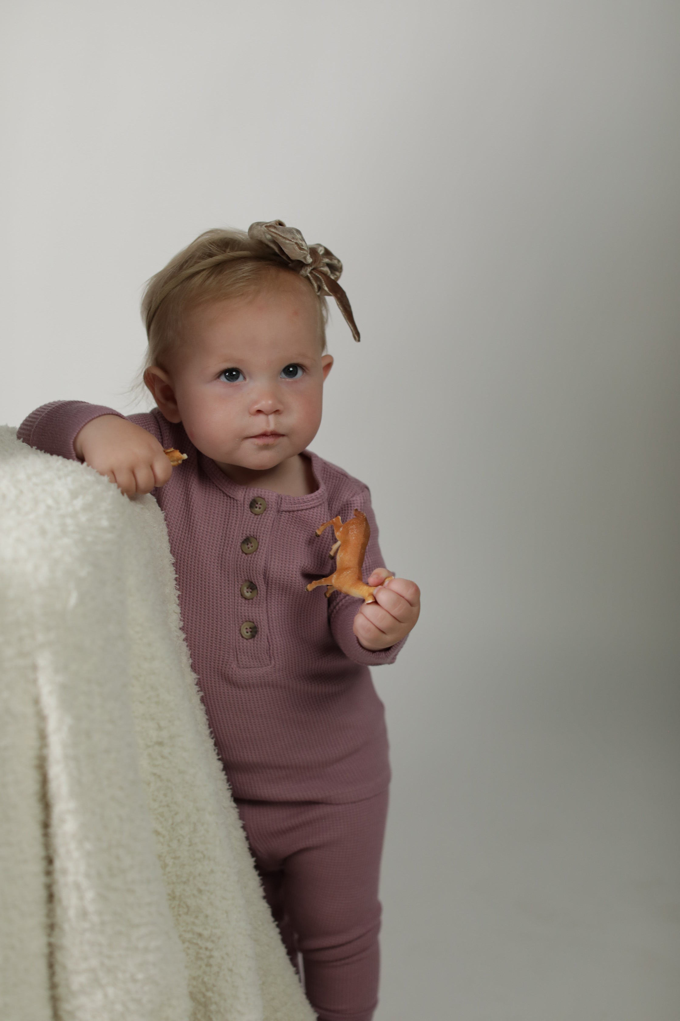 BEATRICE || THERMAL BABY LONG SLEEVE HENLEY TOP AND BOTTOM SET