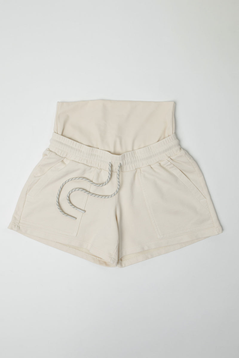 ELLE || FRENCH TERRY MATERNITY SHORT || BIRCH