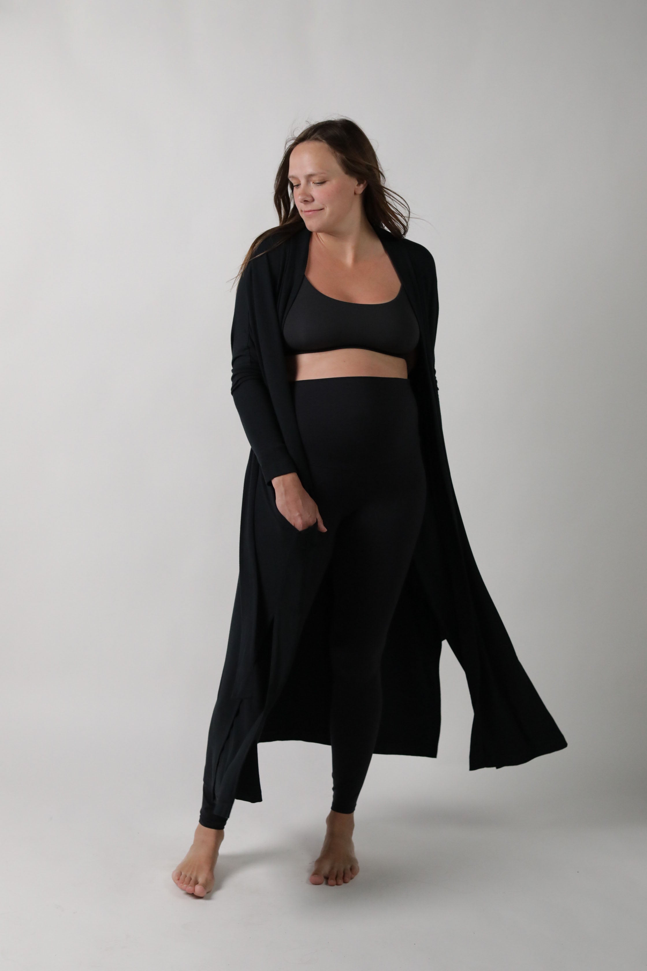 GOLDIE || LONG SLEEVE LOUNGEWEAR MATERNITY ROBE