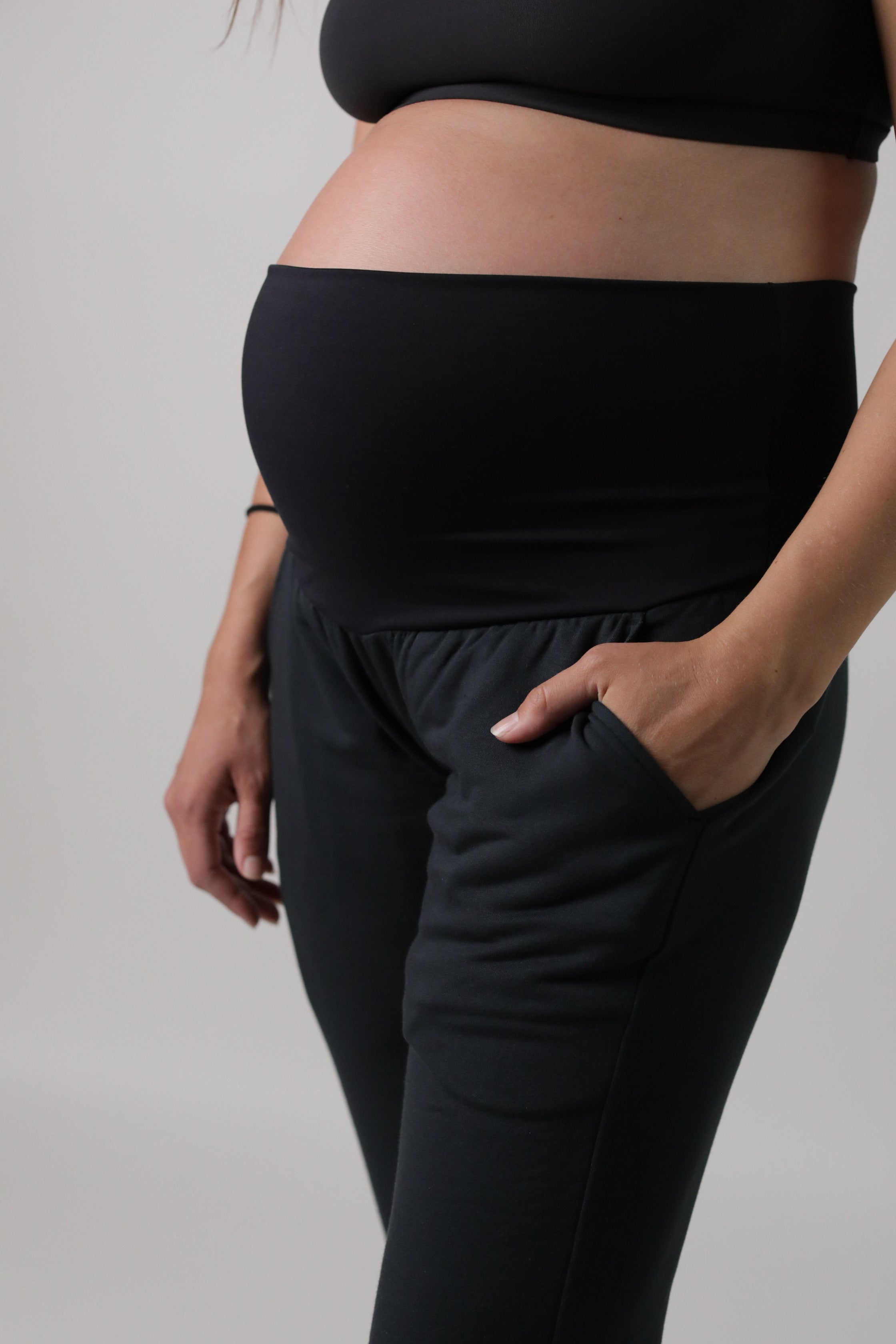 RUBY || MODAL SPANDEX MATERNITY LOUNGEWEAR JOGGER || BLACK